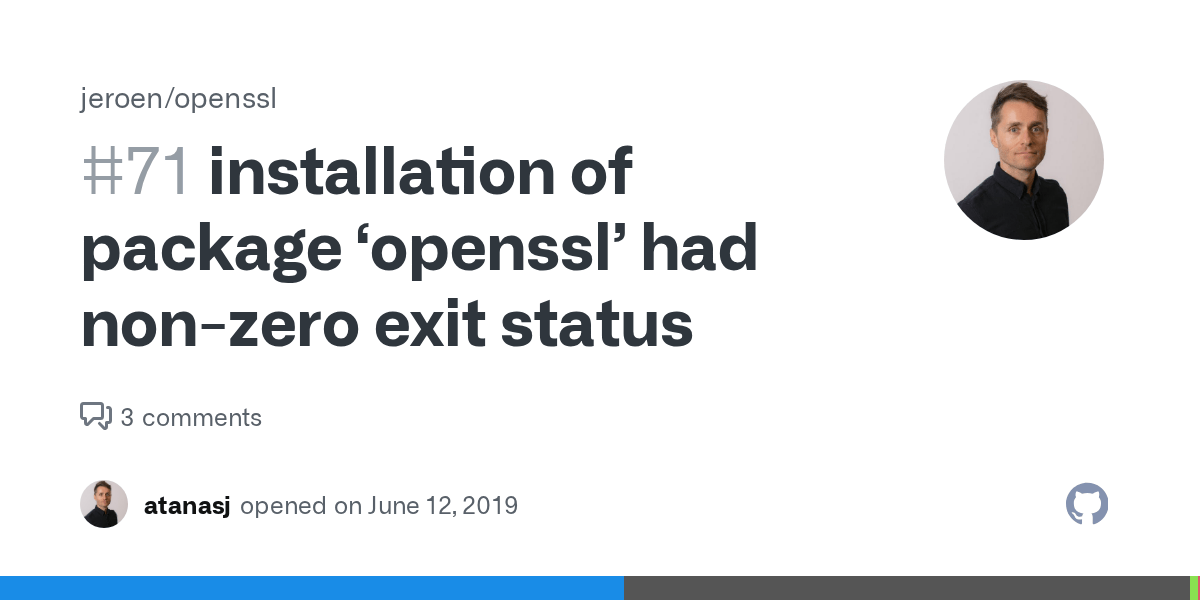 installation of package ‘openssl’ had nonzero exit status · Issue 71