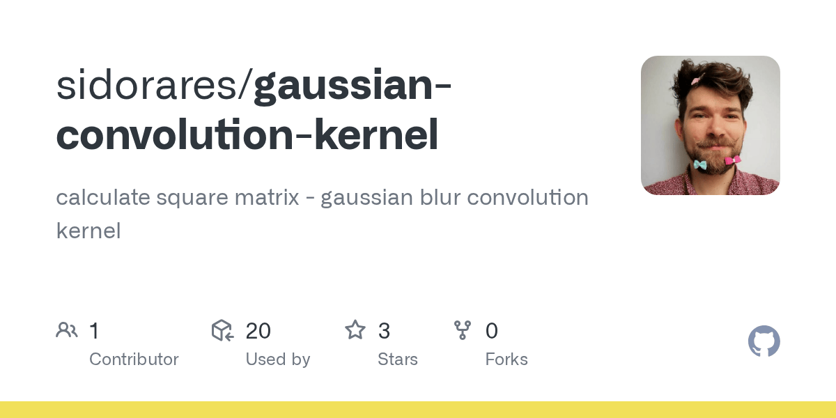 GitHub sidorares/gaussianconvolutionkernel calculate square matrix