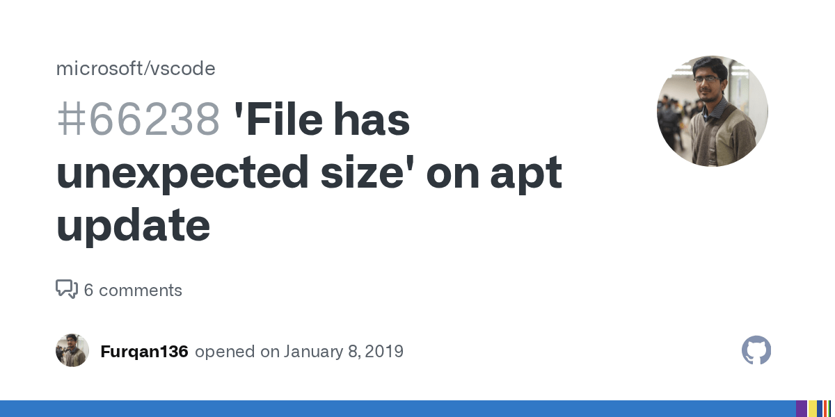 'File has unexpected size' on apt update · Issue 66238 · microsoft/vscode · GitHub