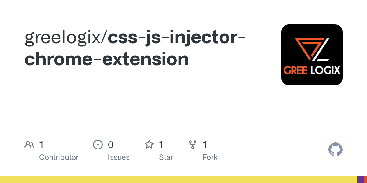 GitHub greelogix/cssjsinjectorchromeextension