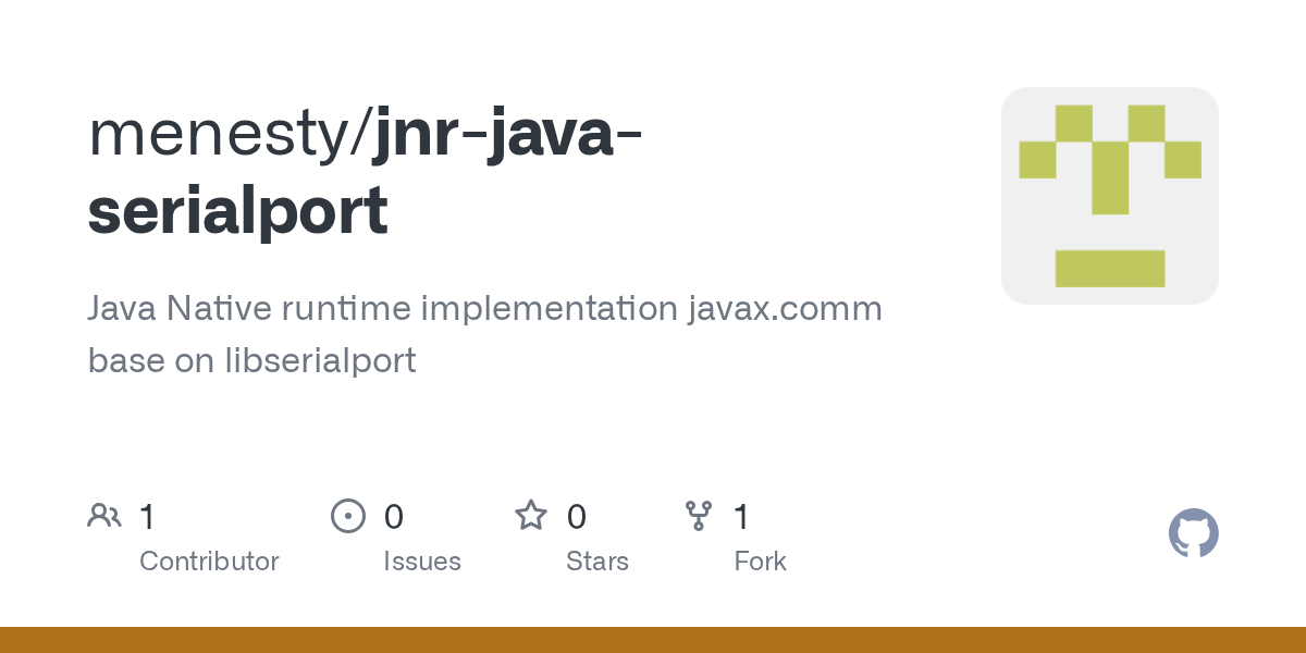GitHub menesty/jnrjavaserialport Java Native runtime