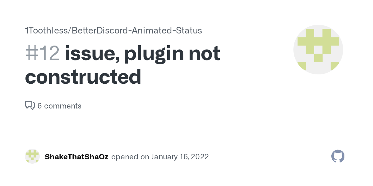 issue, plugin not constructed · Issue 12 · 1Toothless/BetterDiscord