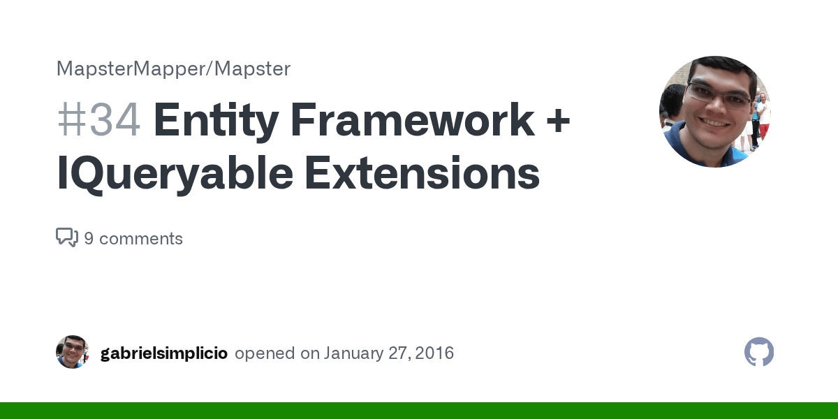 Entity Framework + IQueryable Extensions · Issue 34 · MapsterMapper