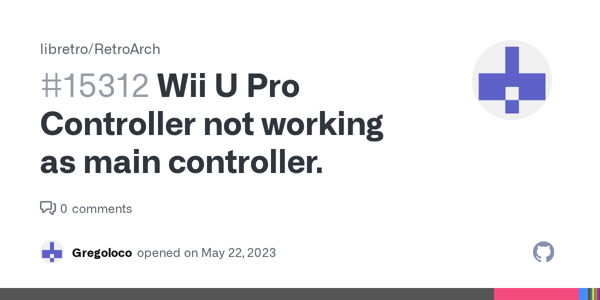 Wii U Pro Controller not working as main controller. · Issue 15312