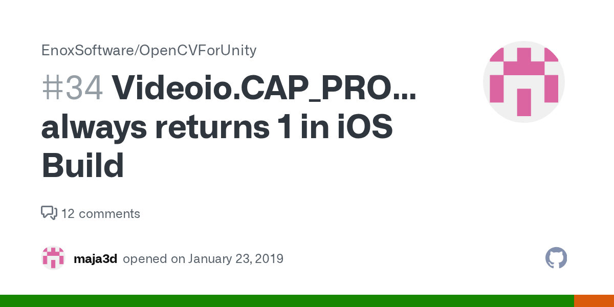 Videoio.CAP_PROP_FRAME_COUNT always returns 1 in iOS Build · Issue 34