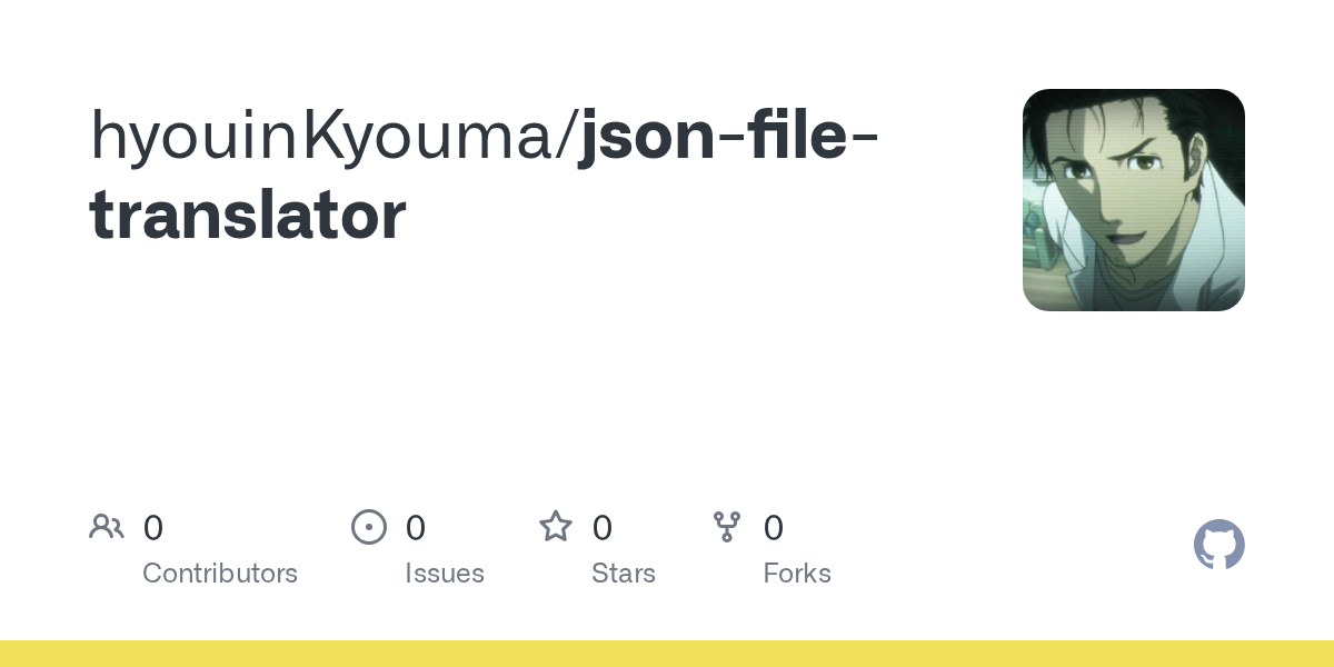 GitHub hyouinKyouma/jsonfiletranslator
