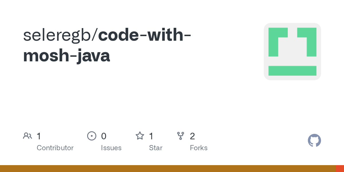 GitHub seleregb/codewithmoshjava