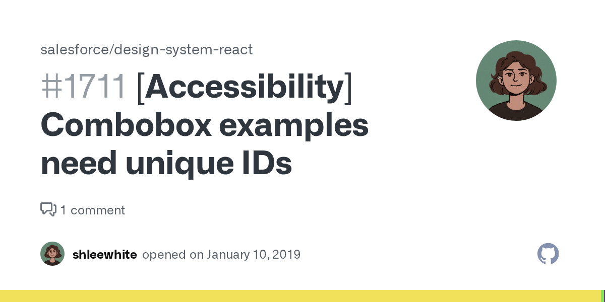 [Accessibility] Combobox examples need unique IDs · Issue 1711 · salesforce/designsystemreact