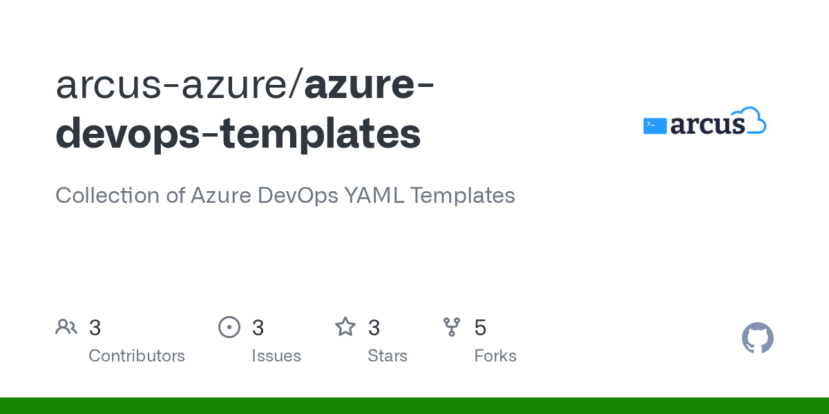 GitHub arcusazure/azuredevopstemplates Collection of Azure DevOps