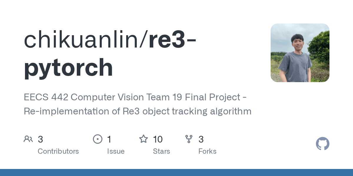 GitHub chikuanlin/re3pytorch EECS 442 Computer Vision Team 19 Final