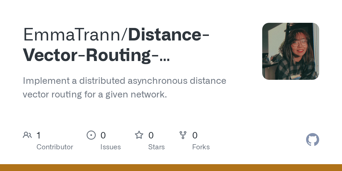 GitHub EmmaTrann/DistanceVectorRoutingAlgorithm Implement a