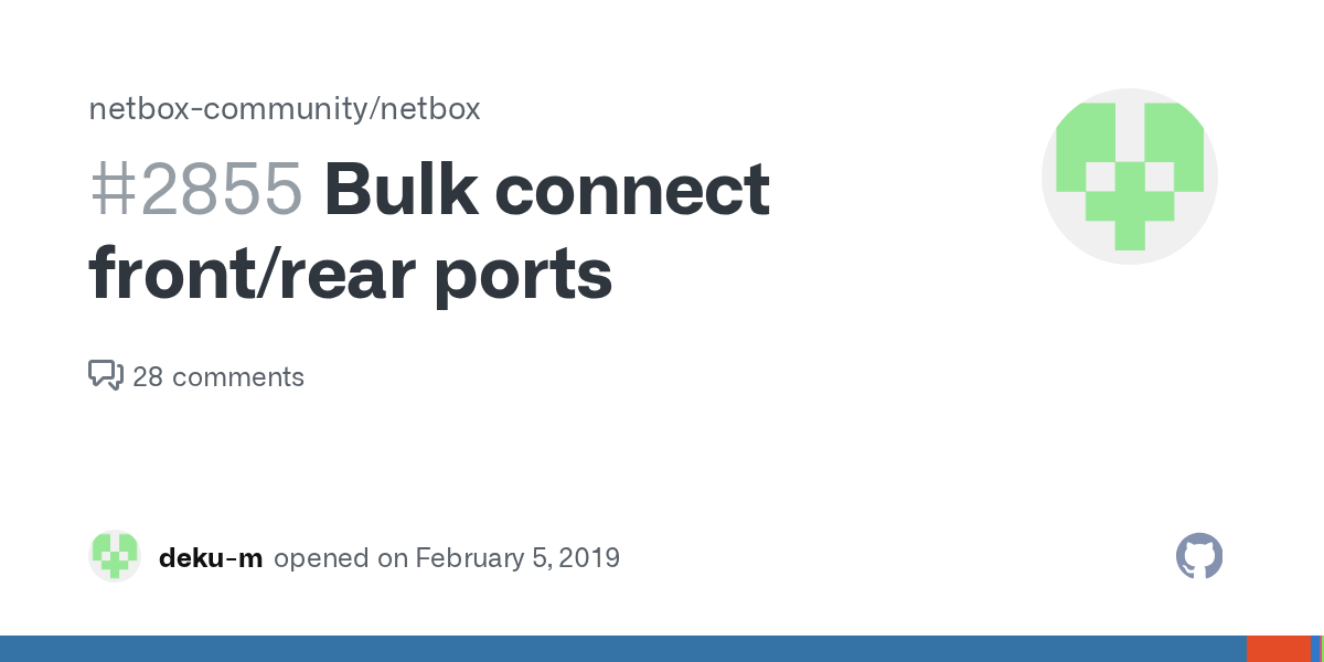 Bulk connect front/rear ports · Issue 2855 ·