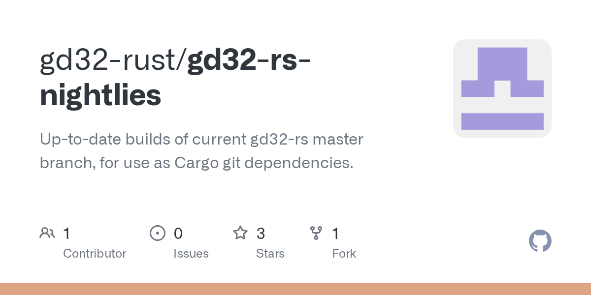 GitHub gd32rust/gd32rsnightlies Uptodate builds of current gd32