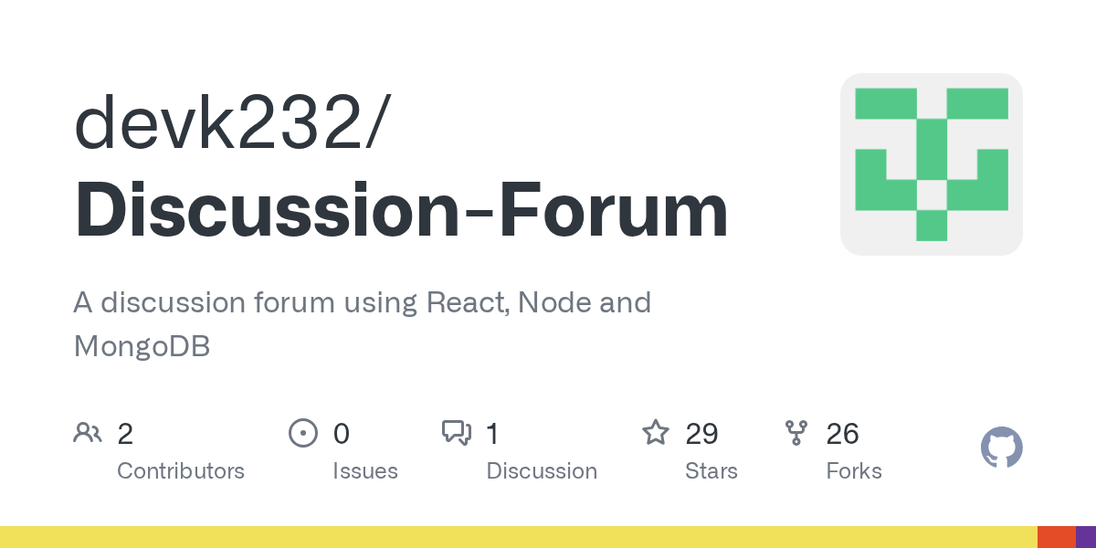 GitHub devk232/DiscussionForum A discussion forum using React, Node