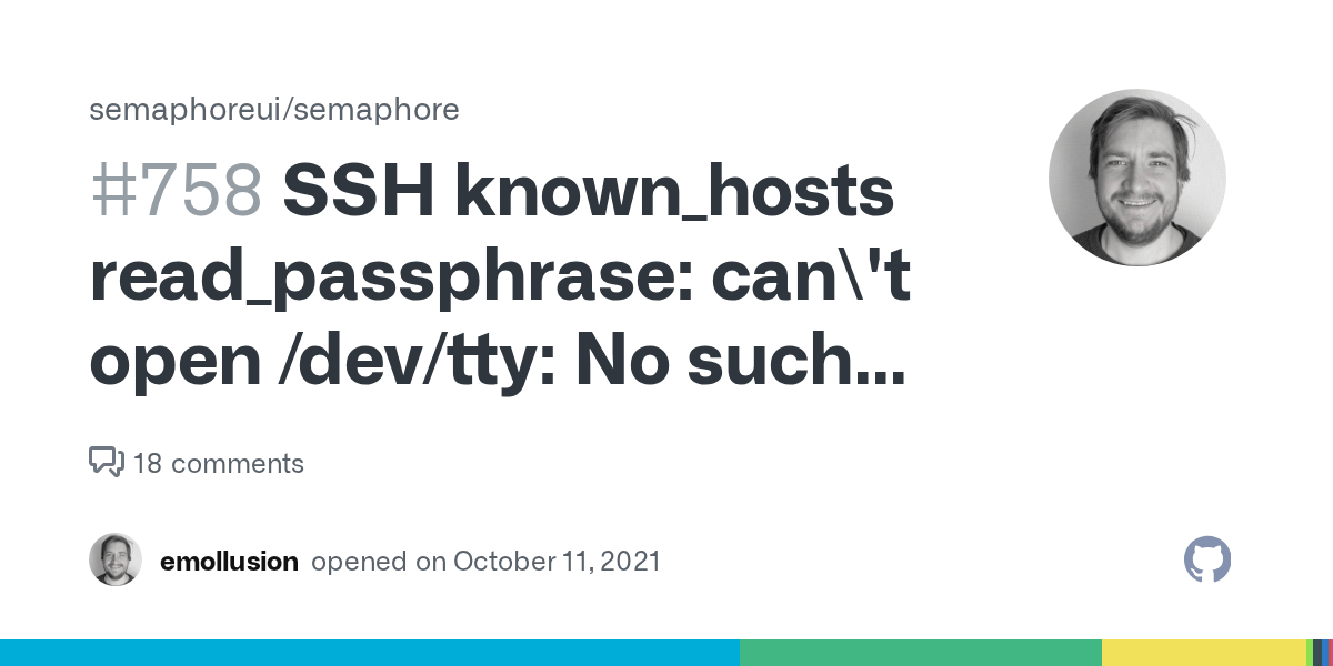 SSH known_hosts read_passphrase can\'t open /dev/tty No such device