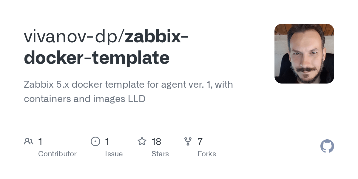 GitHub vivanovdp/zabbixdockertemplate Zabbix 5.x docker template