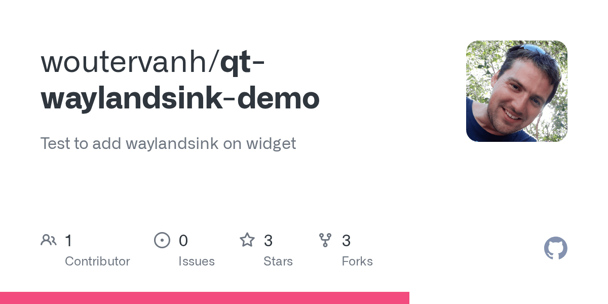 GitHub woutervanh/qtwaylandsinkdemo Test to add waylandsink on widget