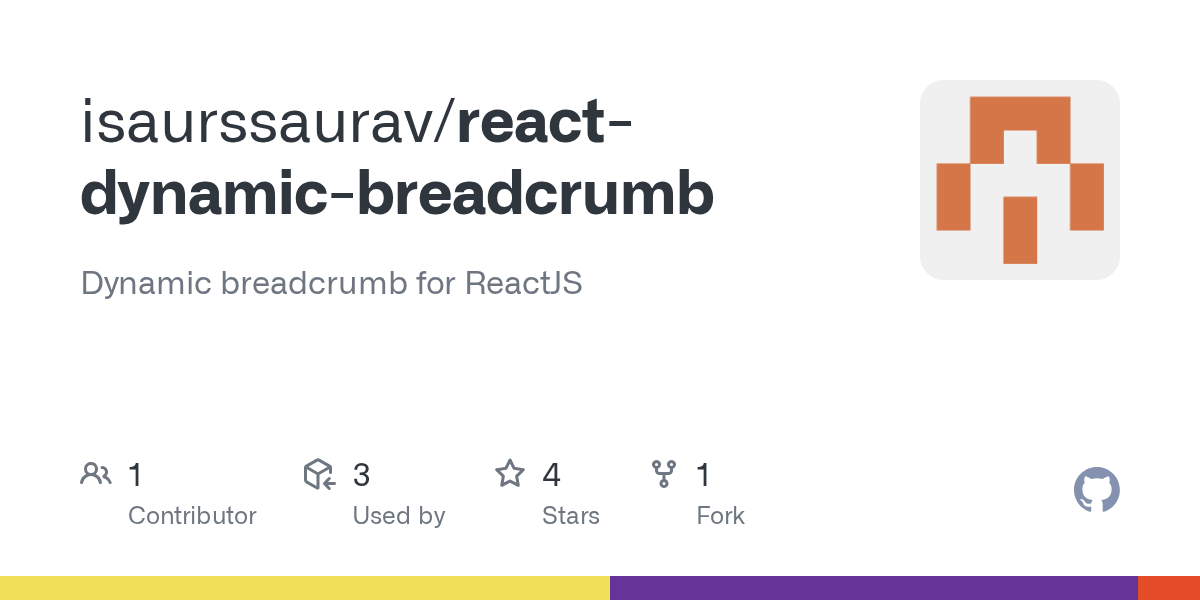 GitHub isaurssaurav/reactdynamicbreadcrumb Dynamic breadcrumb for