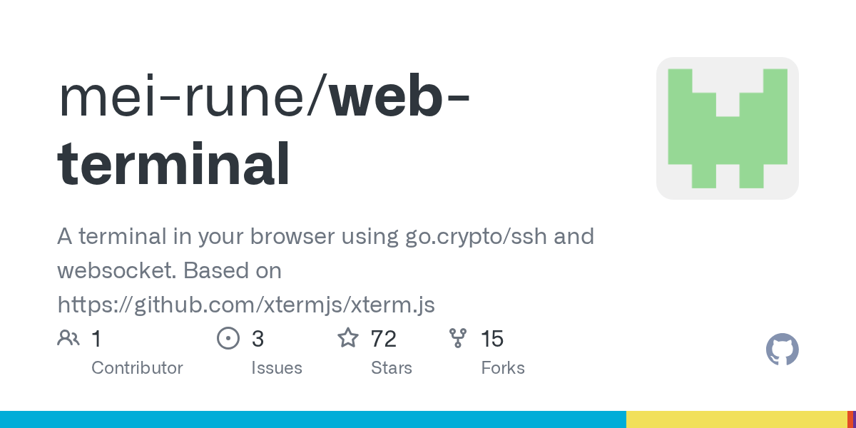 GitHub meirune/webterminal A terminal in your browser using go.crypto/ssh and websocket