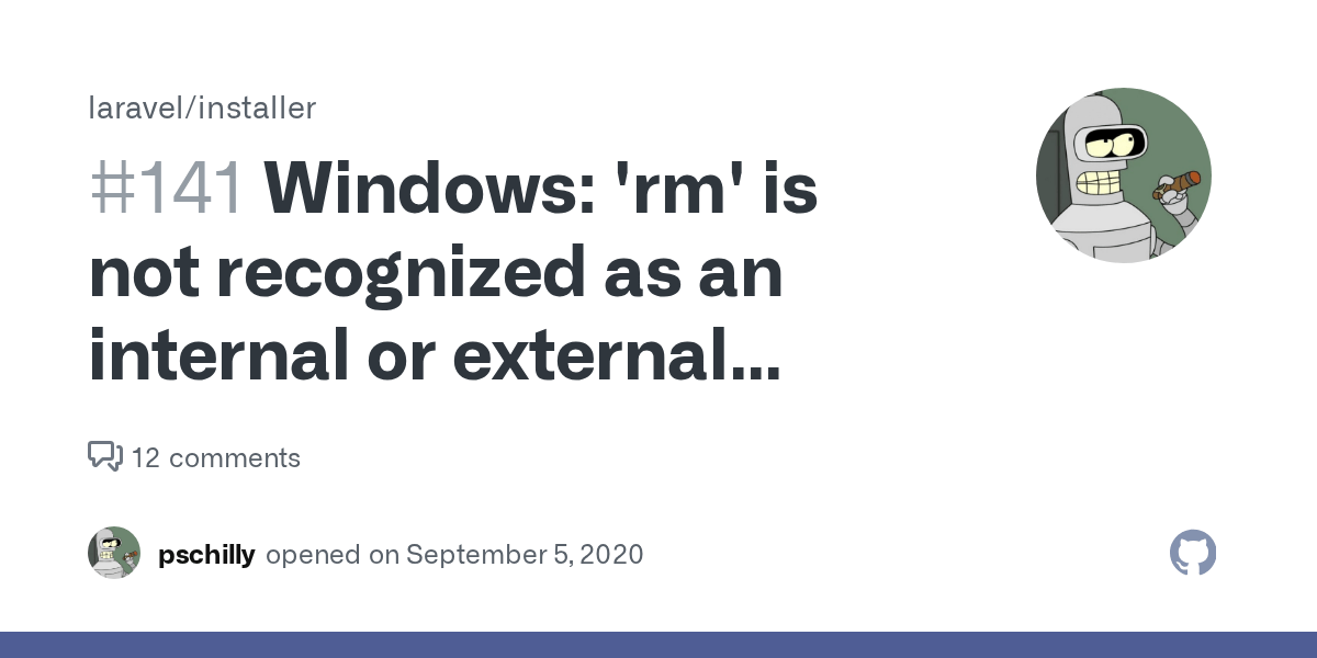 Windows 'rm' is not recognized as an internal or external command