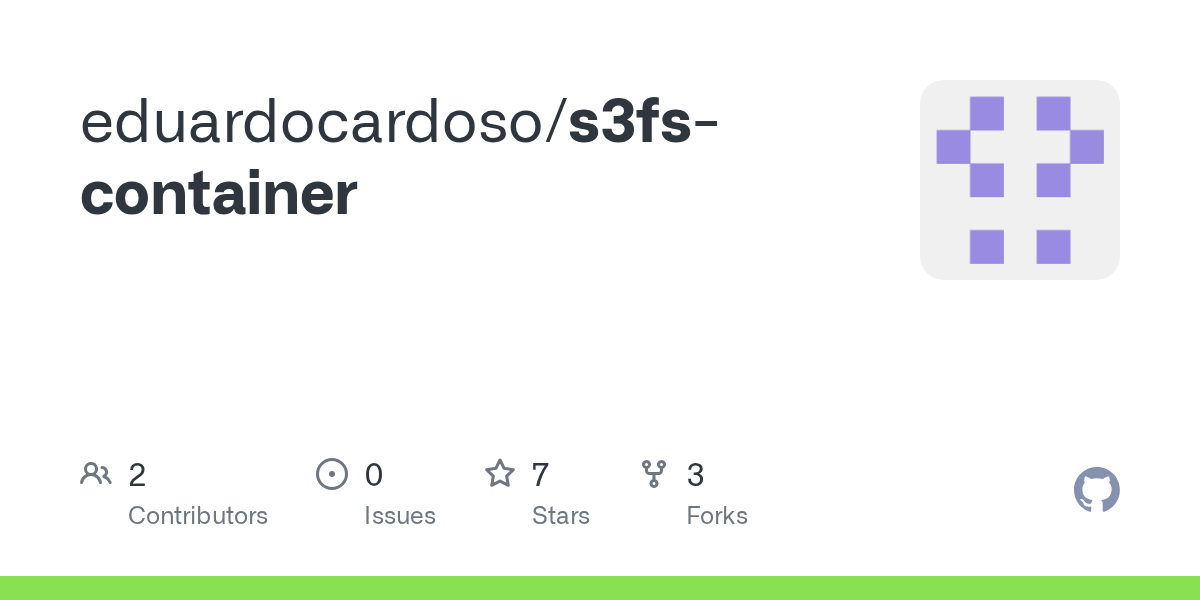 GitHub eduardocardoso/s3fscontainer