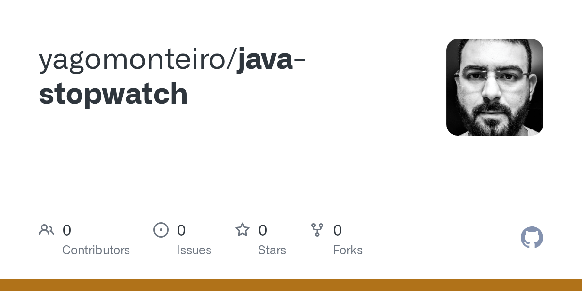GitHub yagomonteiro/javastopwatch