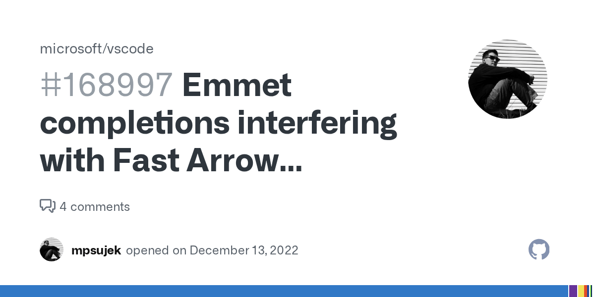 Emmet completions interfering with Fast Arrow completions · Issue