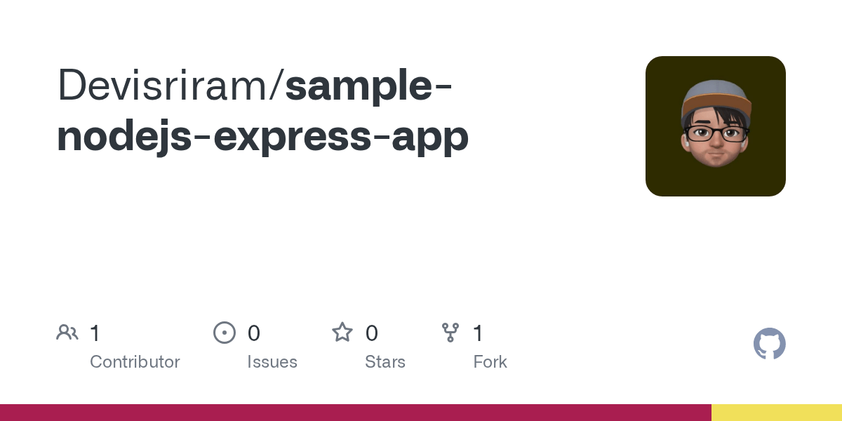GitHub Devisriram/samplenodejsexpressapp