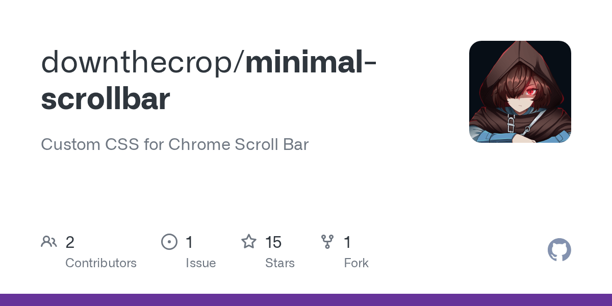 GitHub downthecrop/minimalscrollbar Custom CSS for Chrome Scroll Bar