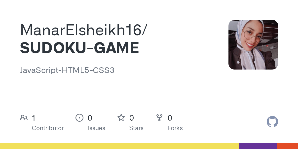 GitHub ManarElsheikh16/SUDOKUGAME javascript css3html5
