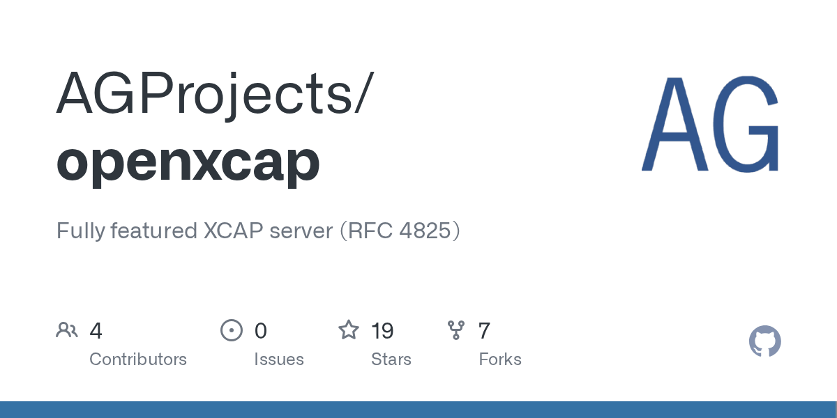 GitHub AGProjects/openxcap Fully featured XCAP server (RFC 4825)