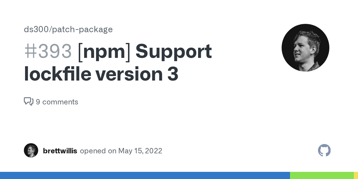 [npm] Support lockfile version 3 · Issue 393 · ds300/patchpackage
