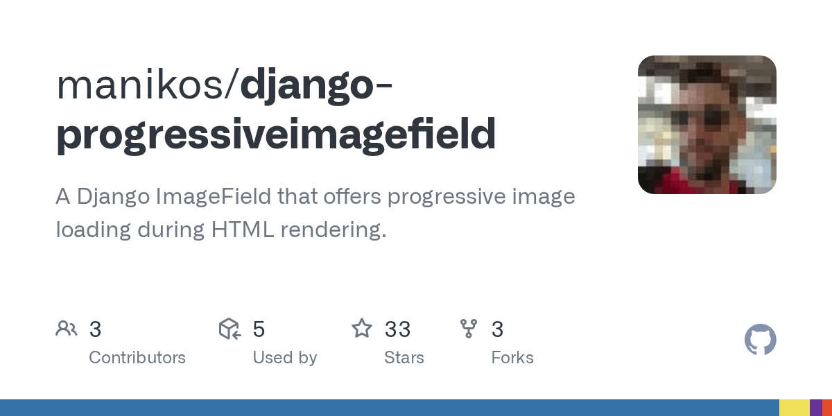 GitHub manikos/djangoprogressiveimagefield A Django ImageField that offers progressive image