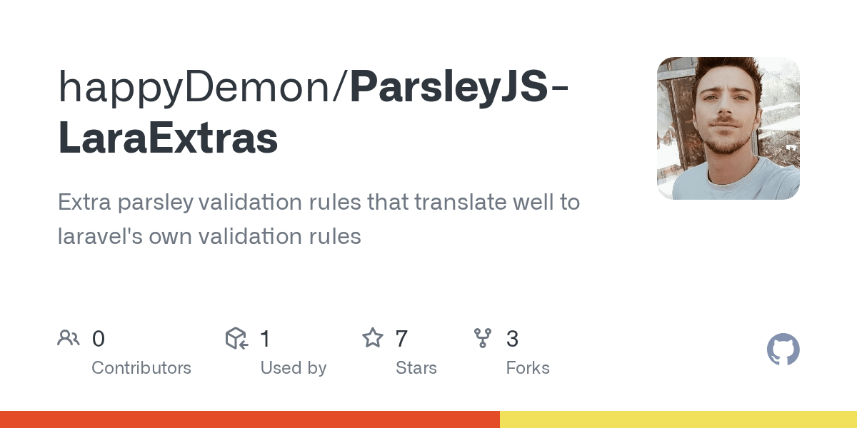 GitHub happyDemon/ParsleyJSLaraExtras Extra parsley validation