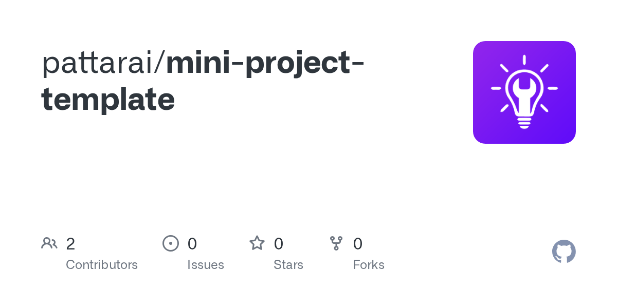 GitHub pattarai/miniprojecttemplate