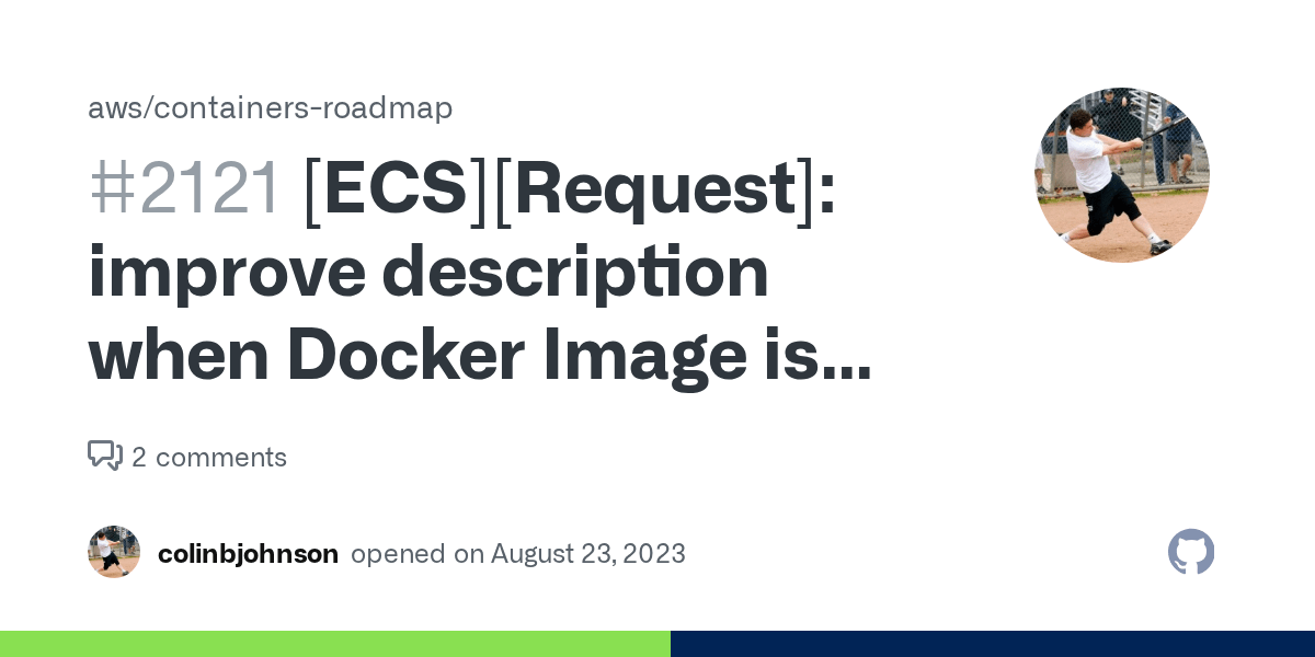 [ECS][Request] improve description when Docker Image is not Found
