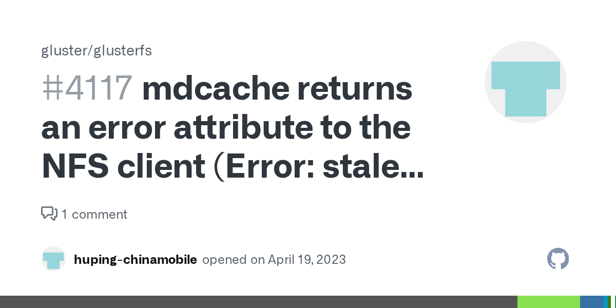 mdcache returns an error attribute to the NFS client (Error stale file