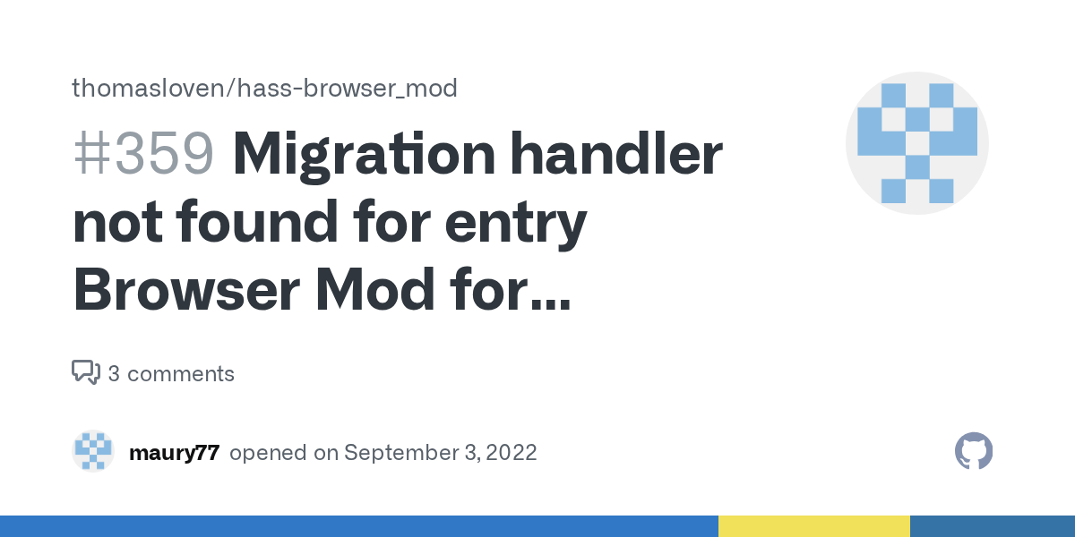 Migration handler not found for entry Browser Mod for browser_mod