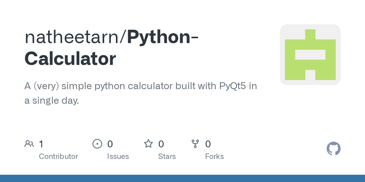 GitHub natheetarn/PythonCalculator A (very) simple python