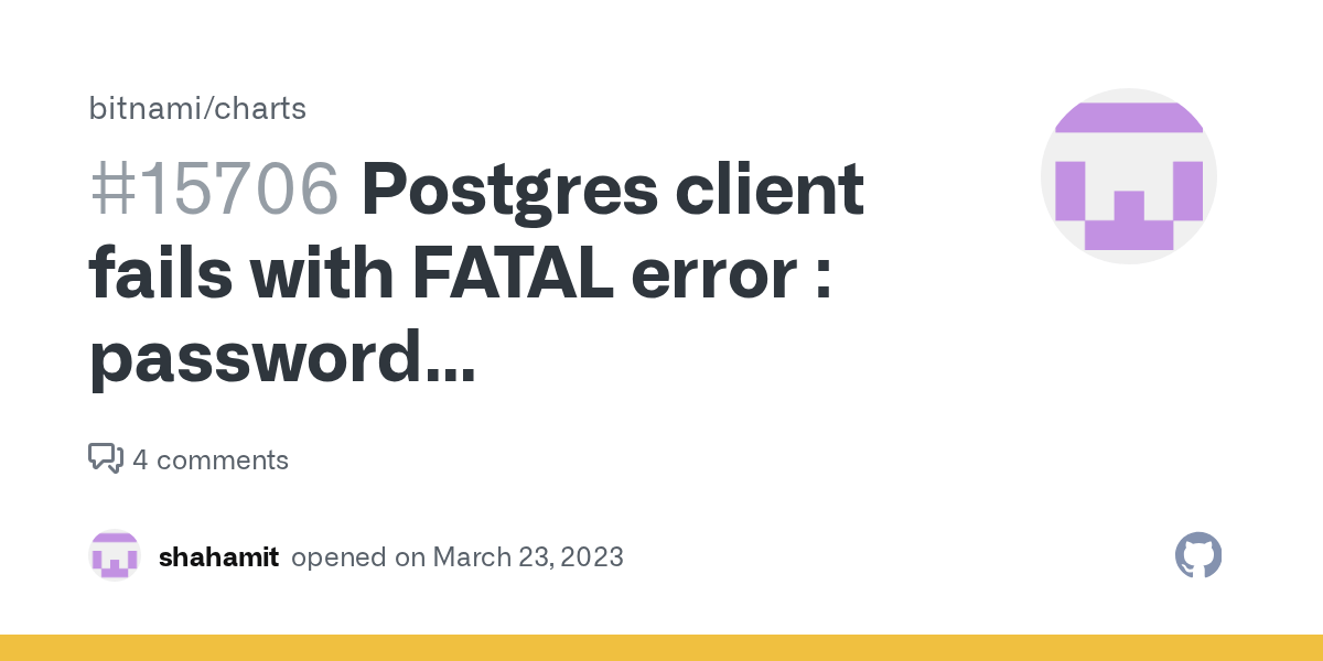 Postgres client fails with FATAL error password authentication failed