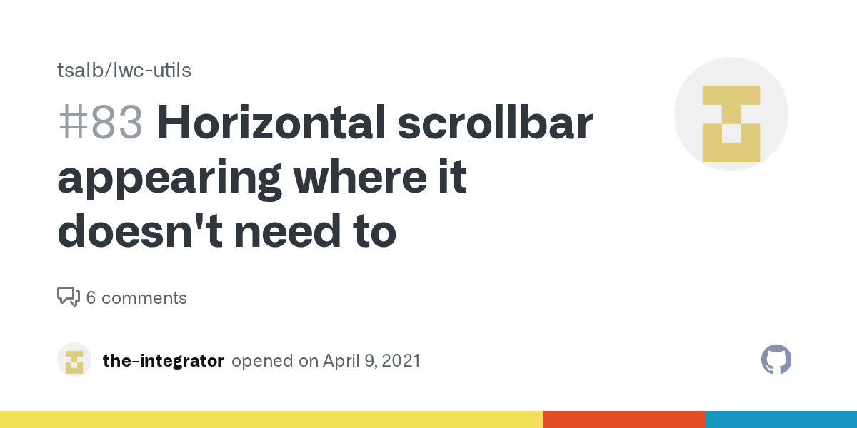 Horizontal scrollbar appearing where it doesn't need to · Issue 83