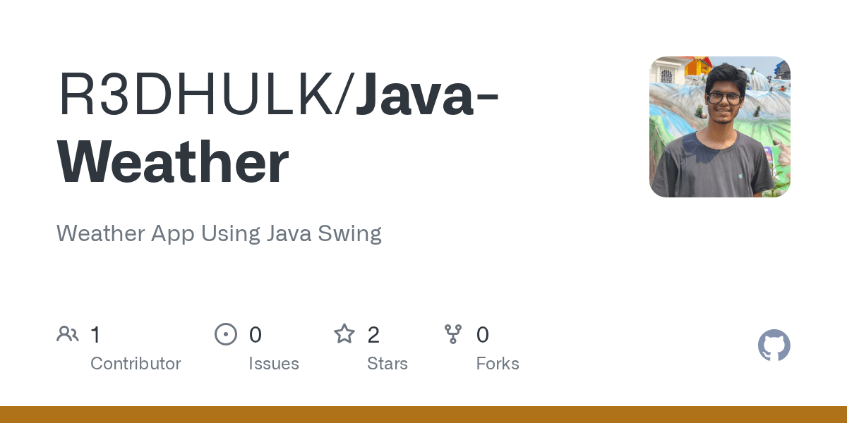 GitHub R3DHULK/JavaWeather Weather App Using Java Swing