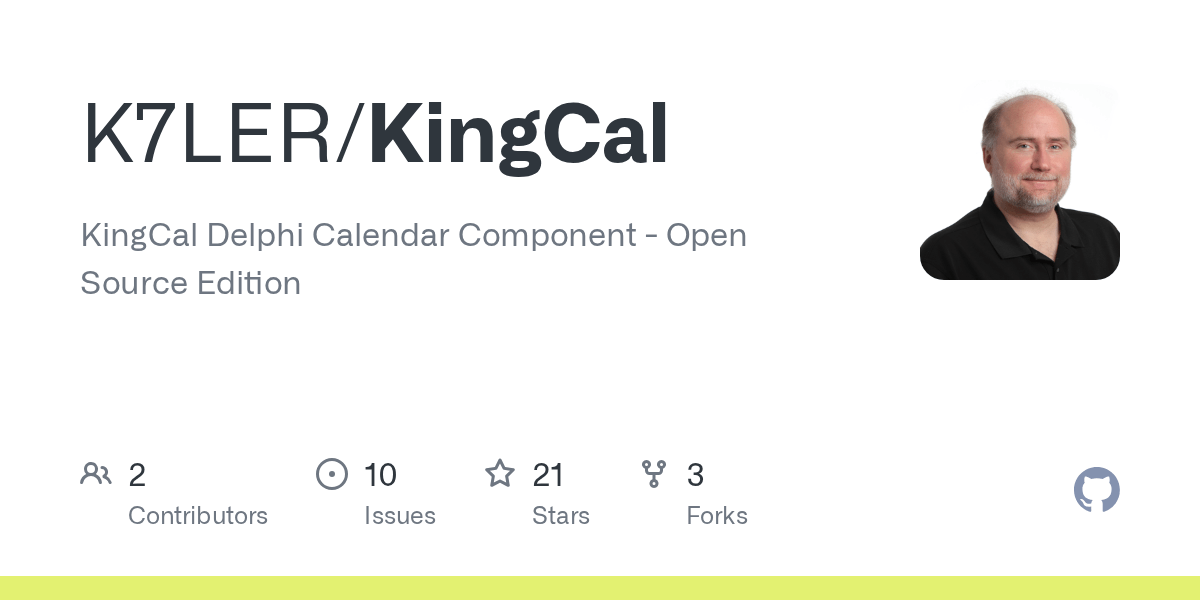 GitHub K7LER/KingCal KingCal Delphi Calendar Component Open Source Edition