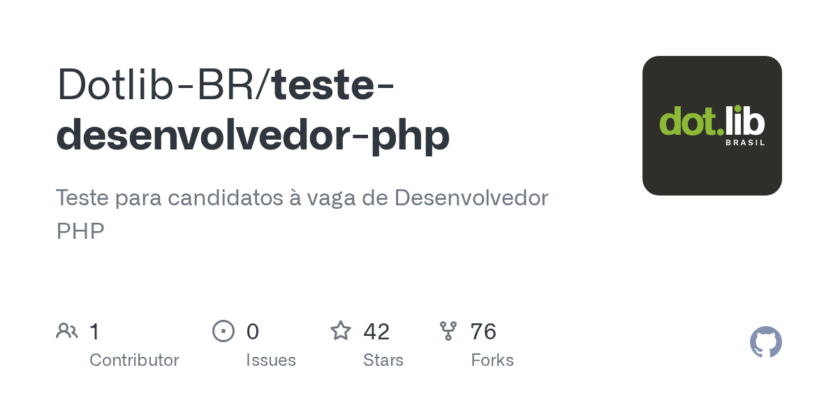 testedesenvolvedorphp/teste.md at master · dotlib/testedesenvolvedor