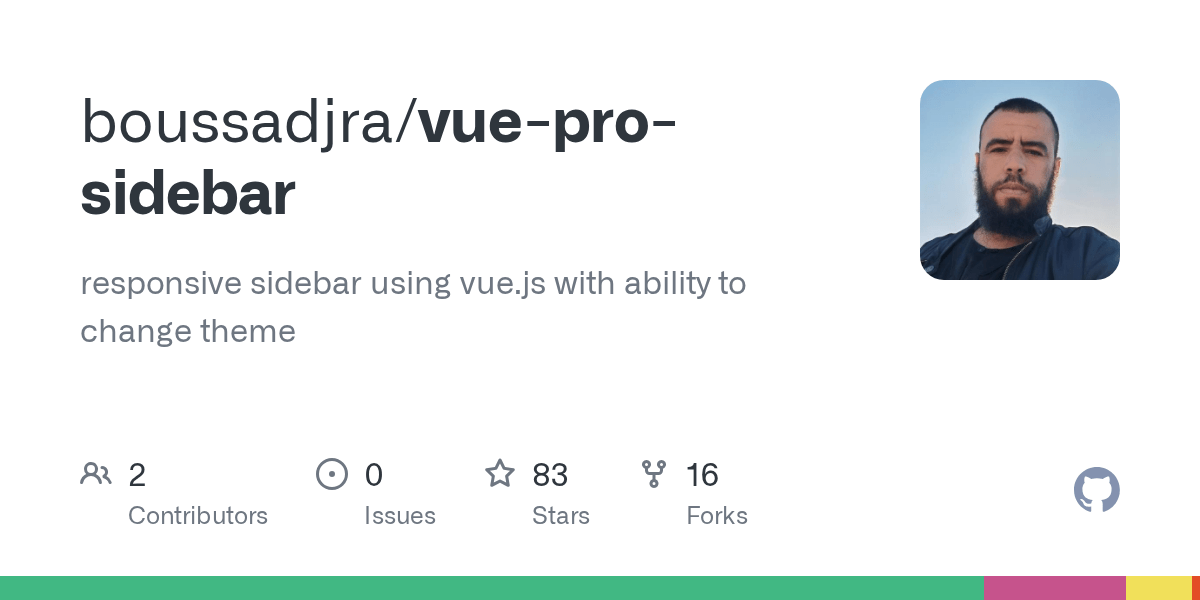 GitHub boussadjra/vueprosidebar responsive sidebar using vue.js