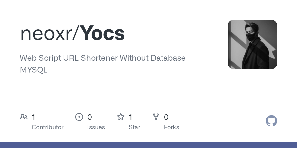 GitHub neoxr/Yocs  Script URL Shortener Without Database MYSQL