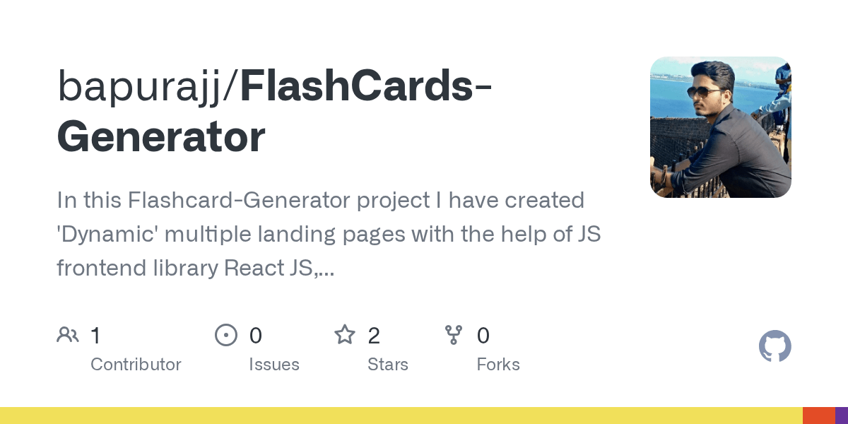 GitHub bapurajj/FlashCardsGenerator In this FlashcardGenerator