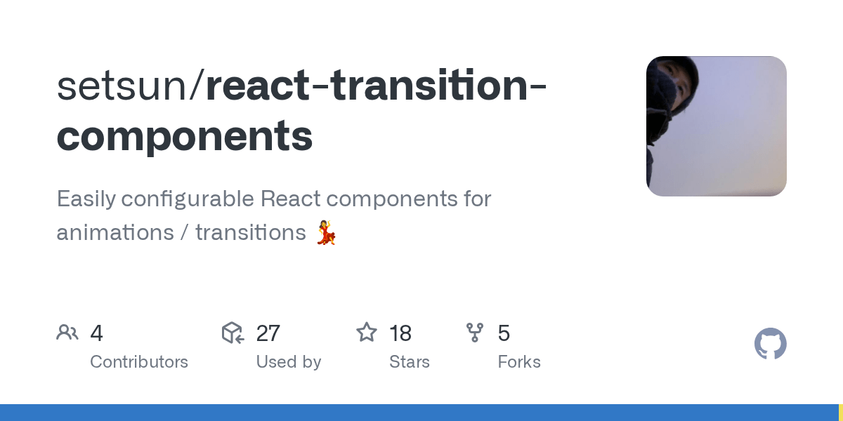 GitHub Easily configurable React components for animations