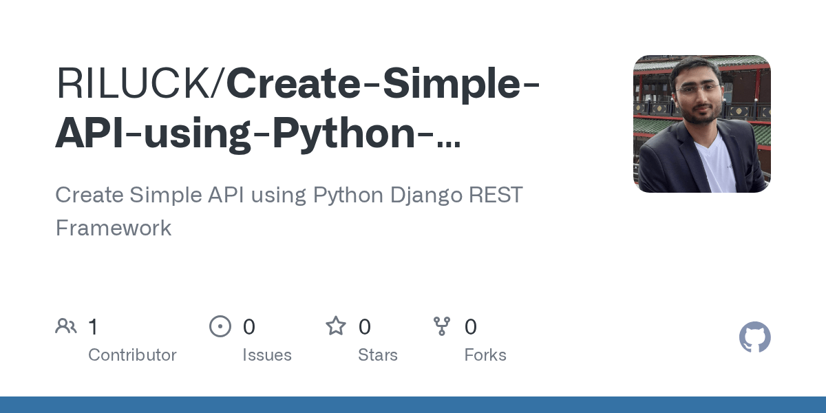 GitHub RILUCK/CreateSimpleAPIusingPythonDjangoREST
