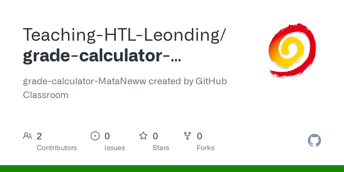 GitHub TeachingHTLLeonding/gradecalculatorMataNeww grade